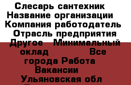 Слесарь-сантехник › Название организации ­ Компания-работодатель › Отрасль предприятия ­ Другое › Минимальный оклад ­ 20 000 - Все города Работа » Вакансии   . Ульяновская обл.,Димитровград г.